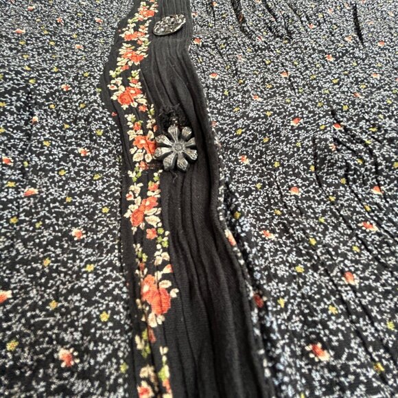 Vtg Marsha Brander Componix Women's Button Down Top 10 Long Sleeve Floral Black - Picture 7 of 12